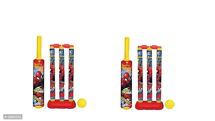 Plastic Cricket Kit Combo Set for Kids with 3 Stumps with Bat and Ball (Multicolour) (Cricket Set -1)-thumb0
