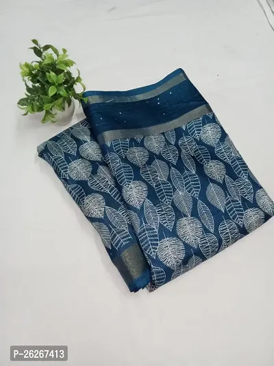 Classic Cotton Silk Saree with Blouse piece for Women-thumb0