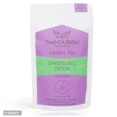 TeaNOURISH Detox Green Tea | Loose Leaf Tea | Blended with Indias Super Food | Cleanse  Boosts Metabolism | 100% NATURAL INGREDIENTS  - (100gms Pack)-thumb0