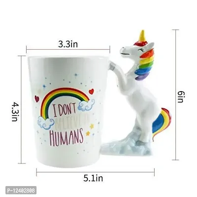 Awestuffs Unicorn Mug 3D Creative Art Coffee Mug Ceramic Milk Cups Travel Mug with Unicorn Handle-thumb4