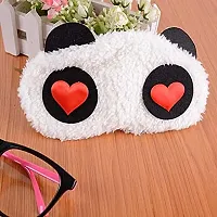 Awestuffs Imported Panda Sleeping Plush Eye Mask Nap Eye Shade Cartoon Blindfold Sleep Eyes Cover Sleeping Travel Rest Eye Patch Sleep Mask (Love Eyes)-thumb1