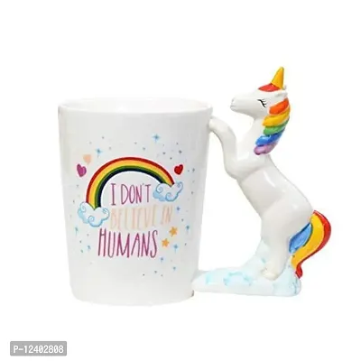 Awestuffs Unicorn Mug 3D Creative Art Coffee Mug Ceramic Milk Cups Travel Mug with Unicorn Handle