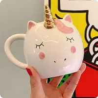 Awestuffs Ceramic Unicorn 3D Tea Coffee Mug (Unicorn with Golden Horn)-thumb3