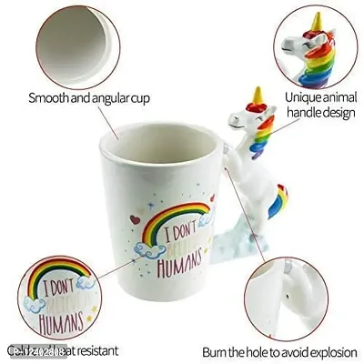 Awestuffs Unicorn Mug 3D Creative Art Coffee Mug Ceramic Milk Cups Travel Mug with Unicorn Handle-thumb3