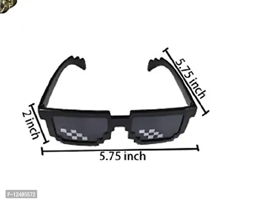 Awestuffs Deal With It Thug Life Sunglasses for Women Men (Rimless, Black) Pack of 1-thumb5
