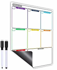 Awestuffs Magnetic Dry Erase Whiteboard Sheet for Refrigerator - Stain Resistant Whiteboard Sheet [Made in India] (Weekly Planner [12 x 9 inch] (Medium))-thumb1