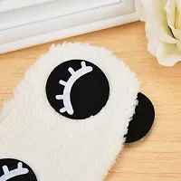 Awestuffs Panda Sleeping Plush Nap Eye Shade Cartoon Blindfold Long Eyelashes Sleep Cover Travel Rest Patch Mask (White, 18 x 11 cm)-thumb3