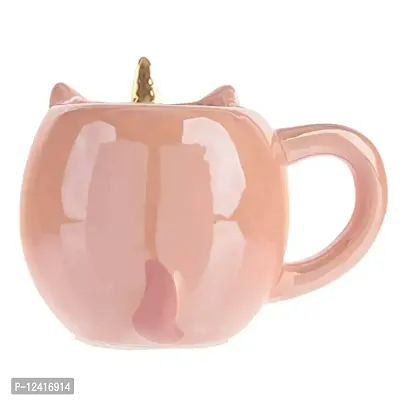 Awestuffs Ceramic Unicorn 3D Tea Coffee Mug with Golden Horn (Pink)-thumb5