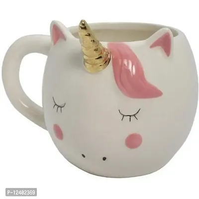 Awestuffs Ceramic Unicorn 3D Tea Coffee Mug (Unicorn with Golden Horn)-thumb2