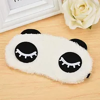 Awestuffs Panda Sleeping Plush Nap Eye Shade Cartoon Blindfold Long Eyelashes Sleep Cover Travel Rest Patch Mask (White, 18 x 11 cm)-thumb2