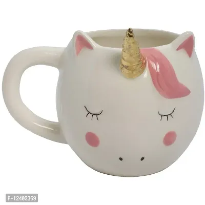 Awestuffs Ceramic Unicorn 3D Tea Coffee Mug (Unicorn with Golden Horn)