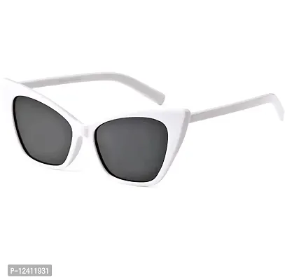 Awestuffs Cat Eye Sunglass inspired from Priyanka Chopra UV Protected Sunglasses for Women Modern Pointed Cat Eye Sunglasses (White)-thumb0