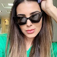 Awestuffs Cat Eye Sunglass inspired from Priyanka Chopra UV Protected Sunglasses for Women Modern Pointed Cat Eye Sunglasses (Black)-thumb4