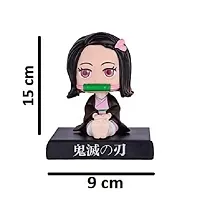 Nezuko Demon Slayer Phone Holder Car Decoration Bobblehead Action Figure-thumb1