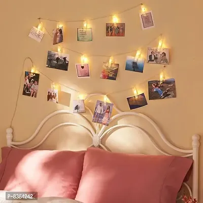 16 Photo Clips String Lights Battery Operated Fairy String Lights with Clips for Hanging Pictures, Cards, Artwork, Warm White-thumb2