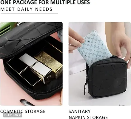 Sanitary Napkin Organizer Diamond Print Portable Pouch Travel Pad Storage Bag for Women-thumb2
