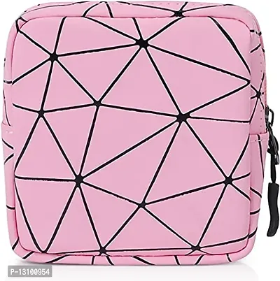 Sanitary Napkin Organizer Diamond Print Portable Pouch Travel Pad Storage Bag for Women