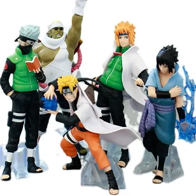 Naruto Shippuden Action Figure Toy Modelo, Kakashi, Sasuke