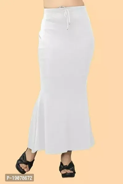 Reliable White Lycra Solid Saree Shapewear Patticoats For Women