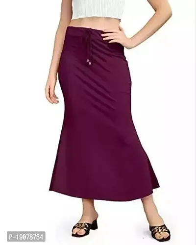 Reliable Purple Lycra Solid Saree Shapewear Patticoats For Women-thumb0