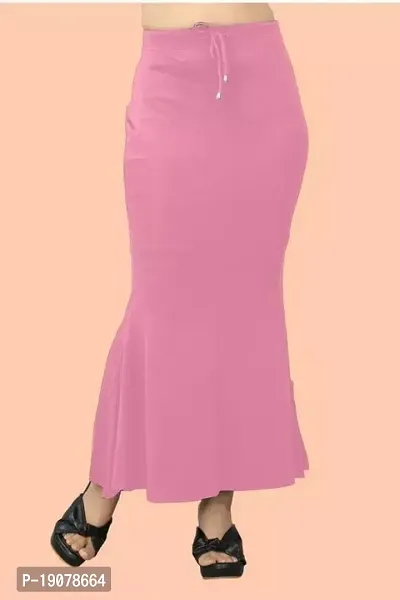 Reliable Pink Lycra Solid Saree Shapewear Patticoats For Women