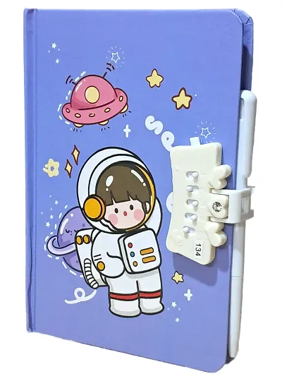 Technochitrareg; Space Astranaut Printed Secret Password Lock Diary with Pen for Kids