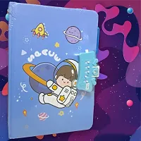 Technochitrareg; Space Astranaut Printed Secret Password Lock Diary with Pen for Kids-thumb3