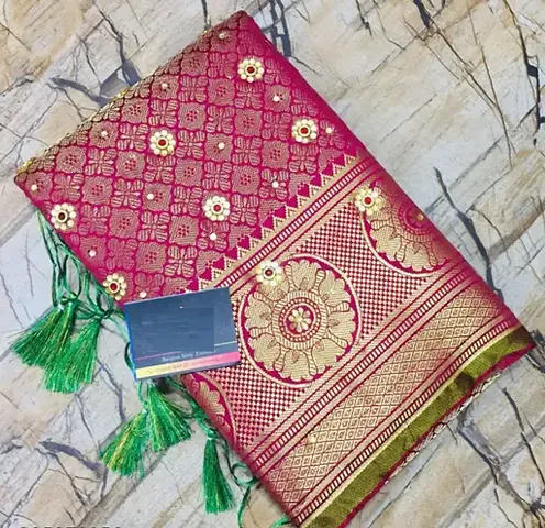 Must Have Art Silk Saree with Blouse piece 