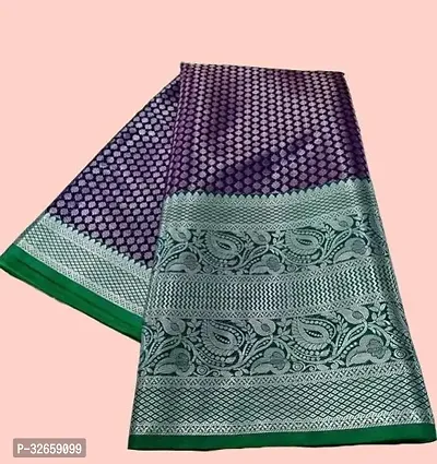 Stylish Art Silk Purple Zari Saree with Blouse piece-thumb0