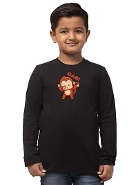 ALPHABET26 T-Shirt for Boys Full Sleeve Regular fit Black Dab Monkey Printed5798-thumb1