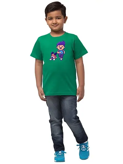 ALPHABET26 T-Shirt for Boys Half Sleeve Modern Running Kid with Dog4464