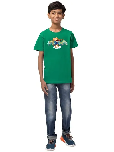 ALPHABET26 T-Shirt for Boys Half Sleeve Cat with Violin_New4436