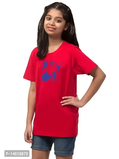 ALPHABET26 T-Shirt for Girl Women Half Sleeve s Red 5 Superhero (10-11 Year) New 9920-thumb3