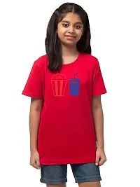 ALPHABET26 T-Shirt for Girl Women Half Sleeve s Popcorn Drink New 10120-thumb1