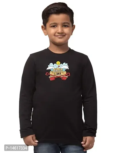 ALPHABET26 T-Shirt for Boys Full Sleeve Regular fit Black Sea Printed5796-thumb2