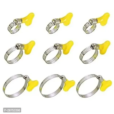 Stainless Steel Hand Adjustable Worm Gear Key Type Hose Clamps Gas Water Tap Garden Pipe Clamp Clips For Plumbing Mechanical and Multi Uses (Pack Of 15, 1.5 Inch)