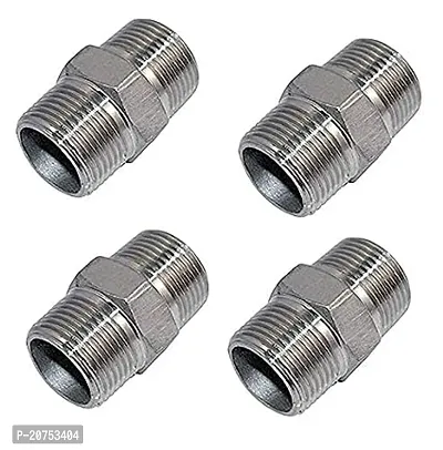 Pipe Fittings Connector Full Brass 1.25 Inch Socket Connector For Pipe Fittings (Chrome Finish) Pack Of 6