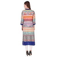 Fajabee Women's Multicolor Rayon Printed Round Neck Straight Kurti-thumb1