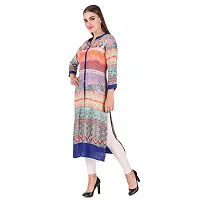 Fajabee Women's Multicolor Rayon Printed Round Neck Straight Kurti-thumb3