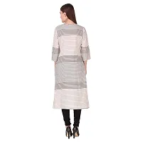 Fajabee Women's White Rayon Printed Round Neck Straight Kurti-thumb1