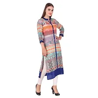 Fajabee Women's Multicolor Rayon Printed Round Neck Straight Kurti-thumb2