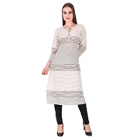 Fajabee Women's White Rayon Printed Round Neck Straight Kurti-thumb3