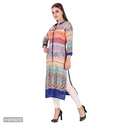 Fajabee Women's Multicolor Rayon Printed Round Neck Straight Kurti-thumb4