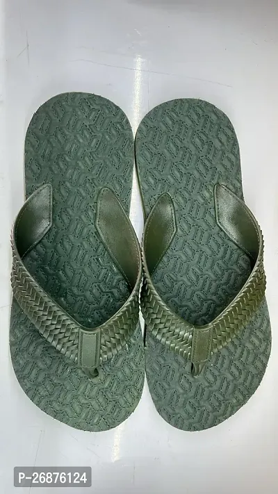 Stylish Green Rexine Solid Slipper For Men-thumb0