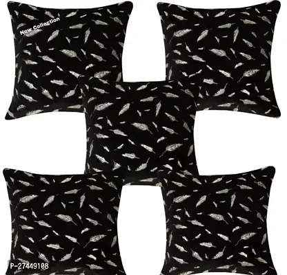 Stylish Black Velvet Embellished Cushion Covers, Pack Of 5