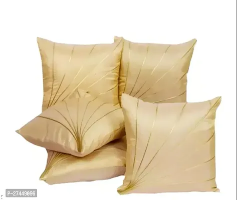 Stylish Beige Polyester Embellished Cushion Covers, Pack Of 5-thumb0