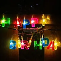 ARH DECORATIVES Plastic Happy Birthday 13 LED Letter Battery Operated String Lights, Outdoor String Lights (Multicolour)-thumb1