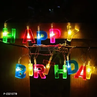 ARH DECORATIVES Plastic Happy Birthday 13 LED Letter Battery Operated String Lights, Outdoor String Lights (Multicolour)-thumb2