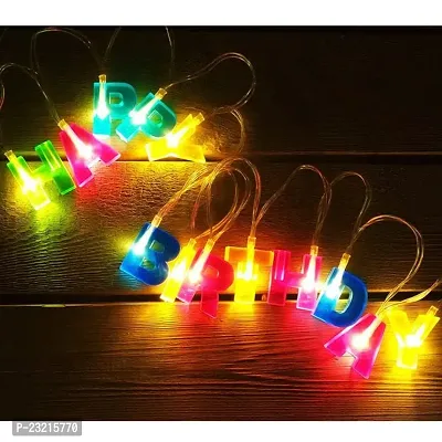 ARH DECORATIVES Plastic Happy Birthday 13 LED Letter Battery Operated String Lights, Outdoor String Lights (Multicolour)-thumb4