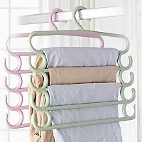 TSK 5 in 1 Layer Multipurpose Hanger Clothes Organizer for Wardrobe Shirt Tie Pants Saree-thumb2